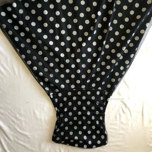 Polka dotted strapless dress